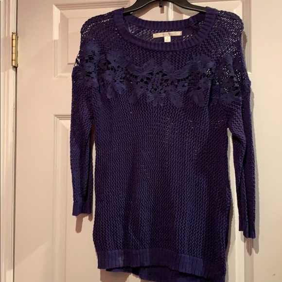 Dark Blue Floral Sweater - Picture 4 of 4